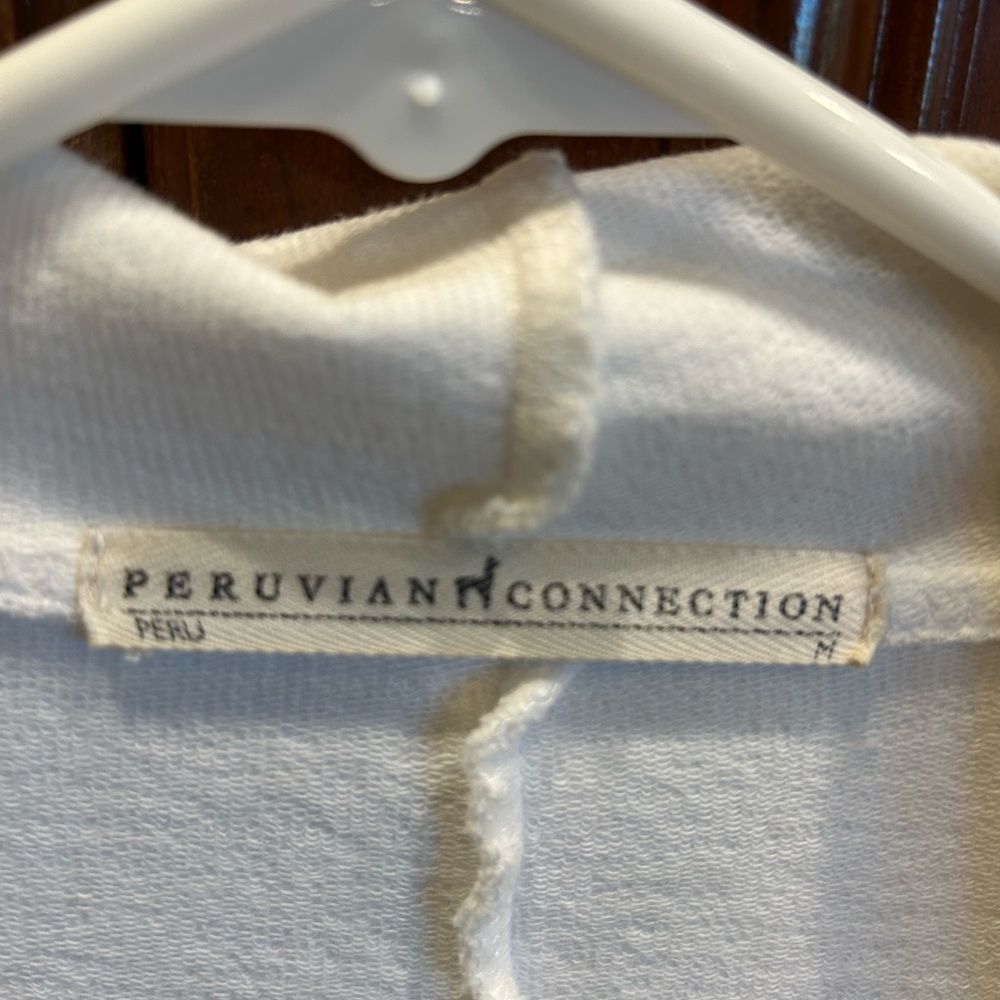 Peruvian Connection White Open-Front Jacket With … - image 3